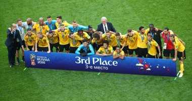 فيديو.. مراسم تتويج بلجيكا بالميدالية البرونزية لكأس العالم 2018
