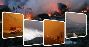 حرائق هائلة تضرب غابات الصنوبر فى اليونان وهروب مئات السكان