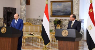 الرئيس السيسي لنظيره اليمنى: نرحب بزيارتك لبلدك الثانى مصر