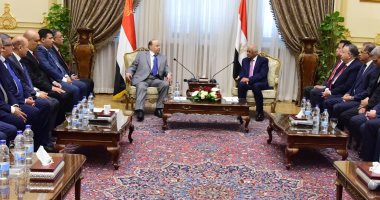 صور.. الرئيس اليمنى يعلن من البرلمان المصرى قرب الانتصار على الحوثيين 
