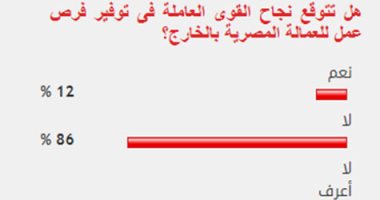 86%من القراء يستبعدون نجاح القوى العاملة فى توفير فرص عمل للمصريين بالخارج