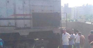 شاهد آثار حادث خروج قطار شبين الكوم 