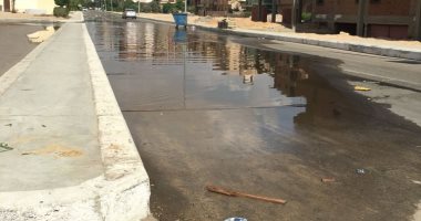 شكوى من غرق أكبر شوارع المنطقة الثالثة بمدينة السادات بمياه الصرف الصحى