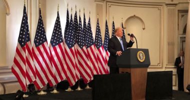 وصول الرئيس الأمريكى دونالد ترامب فندق بالاس بلازا لعقد مؤتمر صحفى