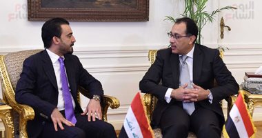 مصطفى مدبولى يستقبل رئيس مجلس النواب العراقى على هامش مؤتمر البرلمان العربى
