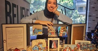 رودينة طارق تستقبل هدية شاطئ الإسكندرية .. حولت مخلفات المراكب لقطع فنية