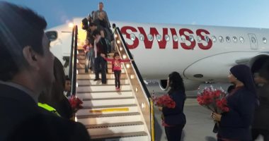 صور.. مطار الغردقة يستقبل اليوم أول رحلة للطيران السويسرى قادمة من جنيف