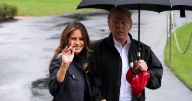 مفارقات المشاهير.. ميجان تحمل لهارى المظلة وترامب يترك زوجته تحت المطر.. صور