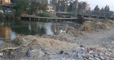 صور.. قارئ يرصد قمامة ومخلفات صلبة فى نهر النيل ببنها