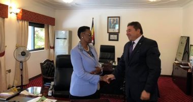 صور.. طارق سلام سفير مصر بأوغندا يلتقي مع السيدة الأولى جانيت موسيفيني