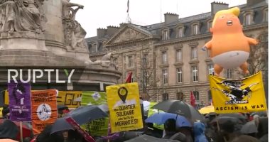 فيديو.. مظاهرات مناهضة لترامب ونتنياهو فى باريس.. تعرف على السبب