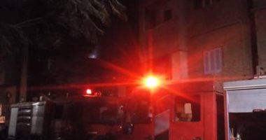 المعمل الجنائى يفحص موقع حريق مصرع 4 أطفال بفيصل
