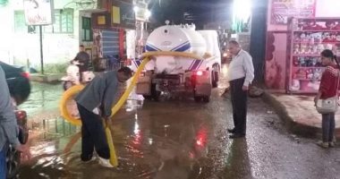 صور.. موجة من الأمطار تضرب مدن القليوبية وشركة المياه تدفع بسيارات الشفط