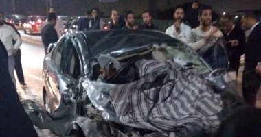 مصرع 3 أشخاص و إصابة 7 أخرين بسبب حادث تصادم 5 سيارات بكوبرى منشأة ناصر