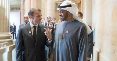صور.. ولى عهد أبو ظبى يبحث مع الرئيس الفرنسى فى باريس القضايا المشتركة