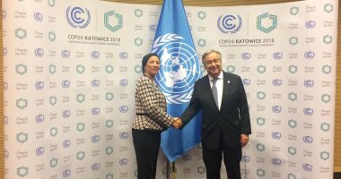 الأمين العام للأمم المتحدة يلتقى وزيرة البيئة لبحث قضية تغير المناخ