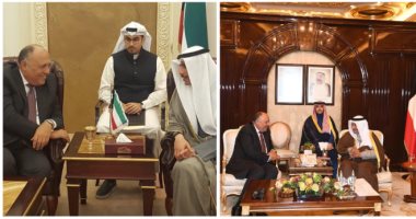 ننشر صور لقاء سامح شكرى برئيس الوزراء ورئيس مجلس الأمة فى الكويت