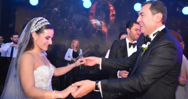 أول صور رسمية من حفل زفاف عمر شريف سالم وعاليا رامز