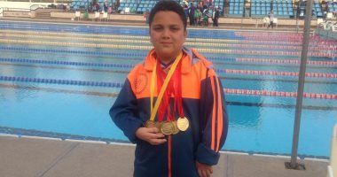 محمد عبد الوهاب أصغر لاعبى الشمس يحصد 5 ذهبيات فى بطولة الجمهورية للسباحة