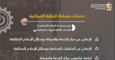 إنفوجراف.. 5 خدمات تقدمها مصلحة الرقابة الصناعية عبر بوابة الحكومة المصرية