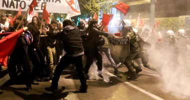 مظاهرات عنيفة فى اليونان احتجاجا على زيارة إنجيلا ميركل للبلاد