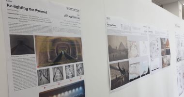 صور.. إنارة الهرم وإعادة تصميم هضبة الجيزة.. مشروعات بمعرض تصميم هوية مصر