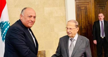 شكرى لرئيس لبنان: نثق فى قدرة مؤسسات الدولة اللبنانية على تشكيل حكومة وطنية