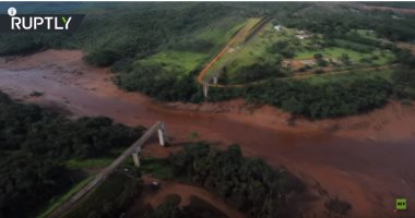 فيديو من طائرة بدون طيار يظهر منطقة متضررة من انهيار سد فى البرازيل