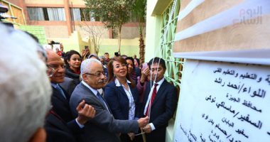 محافظ الجيزة والسفير اليابانى فى إمبابة لافتتاح تطوير مدرسة العروبة