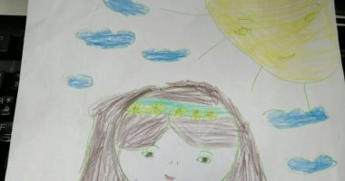 الطفلة مريم ست سنوات تشارك اليوم السابع لوحة فنية