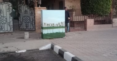محافظة القاهرة تحول أكشاك الكهرباء فى الشوارع إلى لوحات فنية.. صور