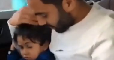"يوم نصره ليا عيد".. حسين الشحات يلقن أولاده ثوابت الأهلى.. فيديو وصور