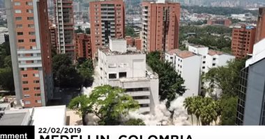 شاهد.. لحظة تفجير منزل تاجر المخدرات بابلو إسكوبار فى كولومبيا
