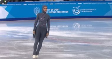 فيديو.. أداء جميل لأول متزلجة محجبة إماراتية فى الألعاب الشتوية بروسيا