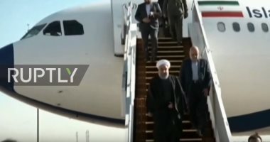 شاهد لحظة وصول الرئيس الإيرانى إلى العراق فى أول زيارة للعاصمة بغداد