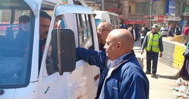 ضبط 34 مخالفة خلال حملات على سيارات السرفيس بكوبرى ناهيا فى الجيزة