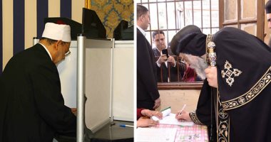 شيخ الأزهر والبابا تواضروس يصوتان على تعديلات الدستور
