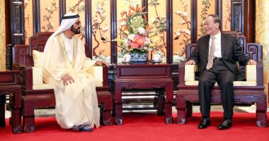 صور.. بن راشد يلتقى نائب رئيس الصين ويطلق محطة عالمية لطريق الحرير الجديد بدبى