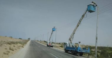حملات صيانة إنارة الطريق الدولى والنظافة ومتابعة القرى ببئر العبد بسيناء