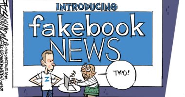 فى كاريكاتير ذا ويك .. Fakebook وليس فيس بوك