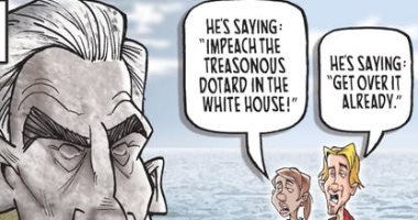 خناقة الديمقراطيين والجمهوريين  على بيان مولر فى كاريكاتير USA Today