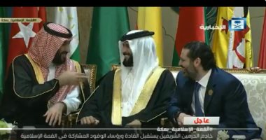 شاهد.. حديث باسم بين رئيس وزراء لبنان وولى عهد السعودية قبل القمة الإسلامية