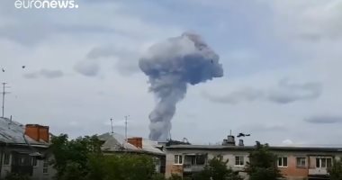شاهد.. لقطات جديدة من انفجار مصنع المتفجرات فى روسيا