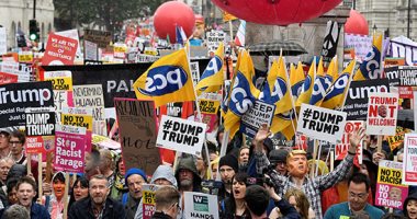 ألاف يتظاهرون فى لندن ضد زيارة ترامب