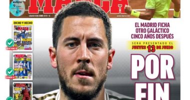 هازارد حديث صحافة اسبانيا بعد انتقاله إلى ريال مدريد.. صور