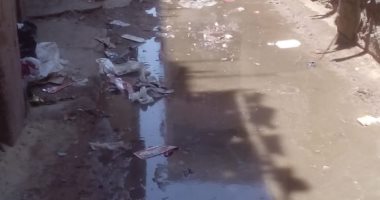 غرق شارع مصطفى سعد بالوراق بمياه الصرف الصحى