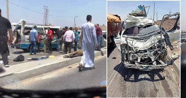 كثافات مرورية بطريق السويس الصحراوى اتجاه القاهرة إثر حادث تصادم سيارتين