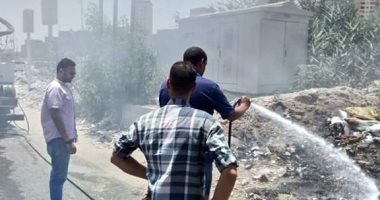 صور .. السيطرة على حريق محدود بالطريق الدولى شرق الاسكندرية 