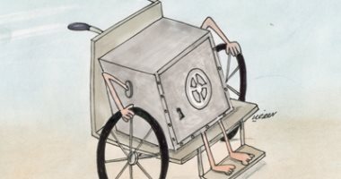 كاريكاتير الصحف الكويتية ..  المال العام يسير بواسطة كرسى متحرك