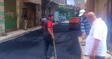 صور .. تكثيف أعمال الرصف والنظافة بالمنتزه والمعمورة شرق الإسكندرية